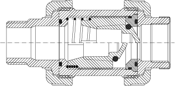 pvc terugslagklep vdl dwarsdoorsnede